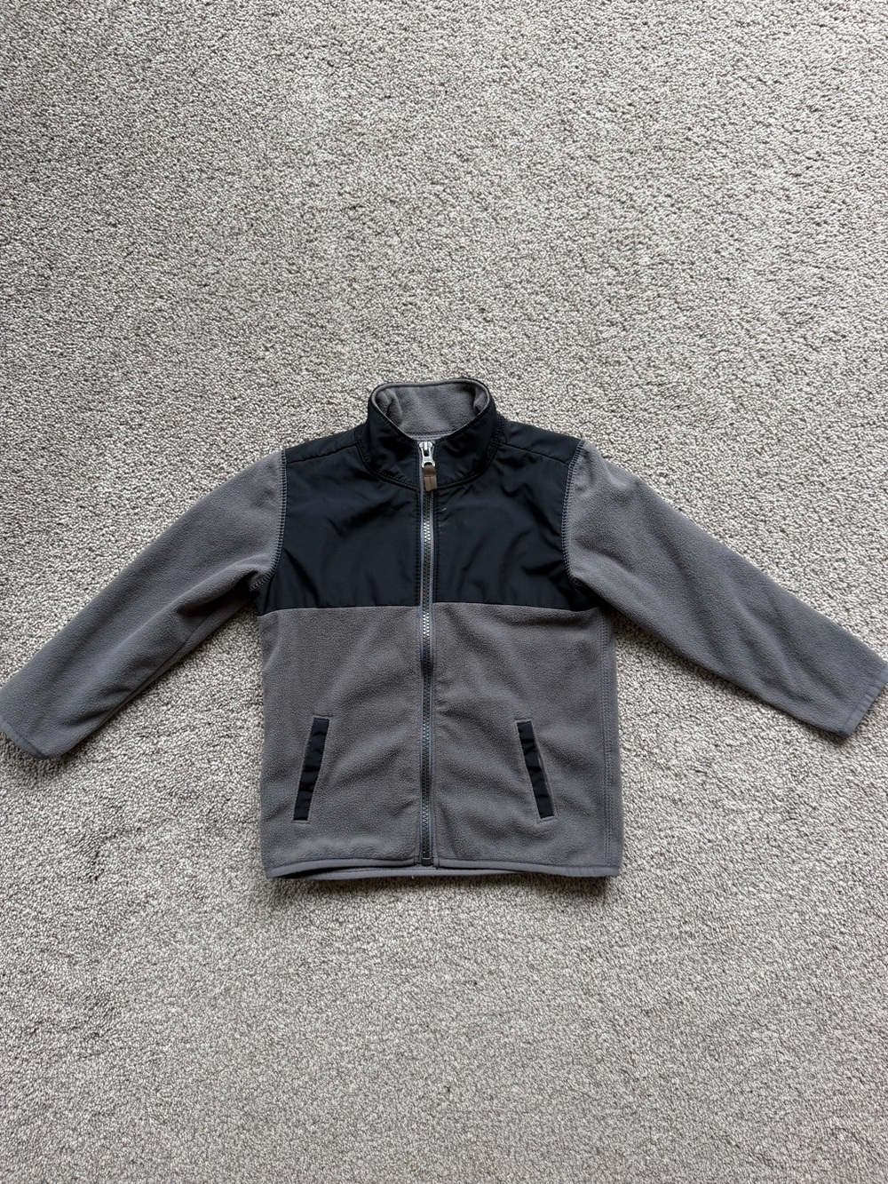 Carter's Gray and Black Fleece Zip-Up Jacket